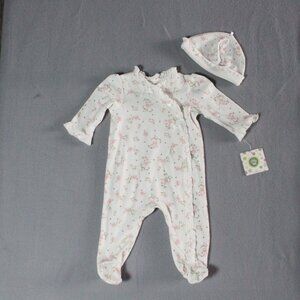Little Me Vintage Rose Ruffle Footie Baby Girl 6M NWT
